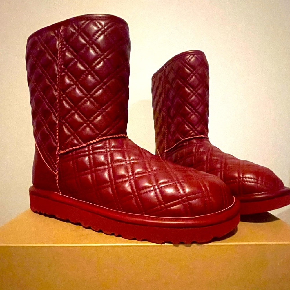 Burgundy quilted UGGs
